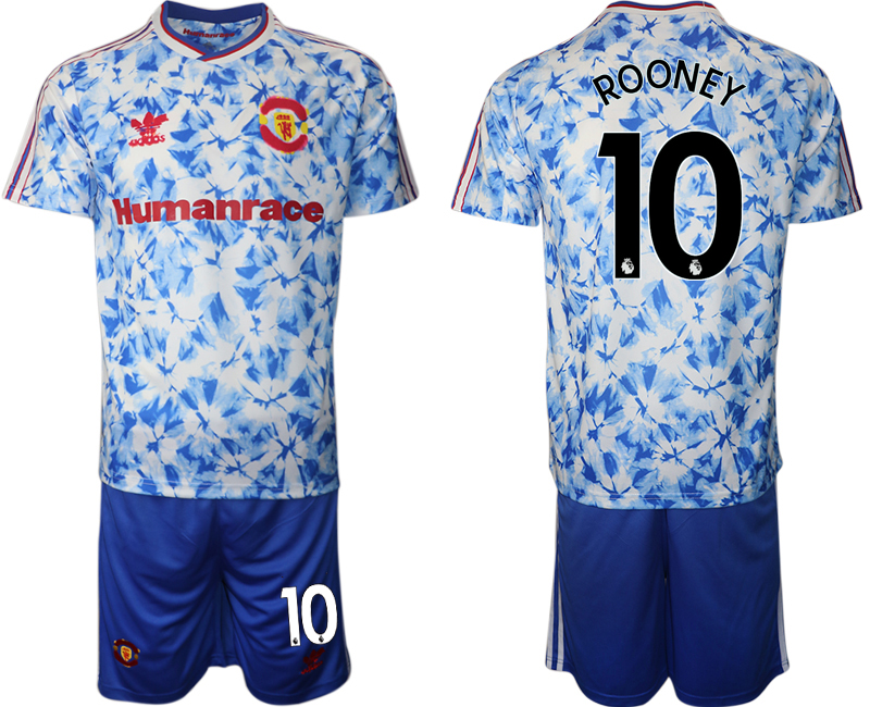 Men 2021 Manchester united adidas Human Race #10 blue soccer jerseys->liverpool jersey->Soccer Club Jersey